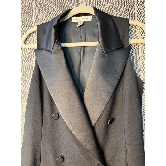 Vintage Anne Klein II Black Tuxedo Maxi Dress Size 8 - Picture 5 of 11